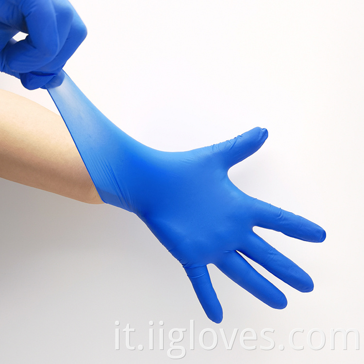 Prezzo di fabbrica 3,5 g blu esame esame usa e getta senza lattice blu guanti nitrile
